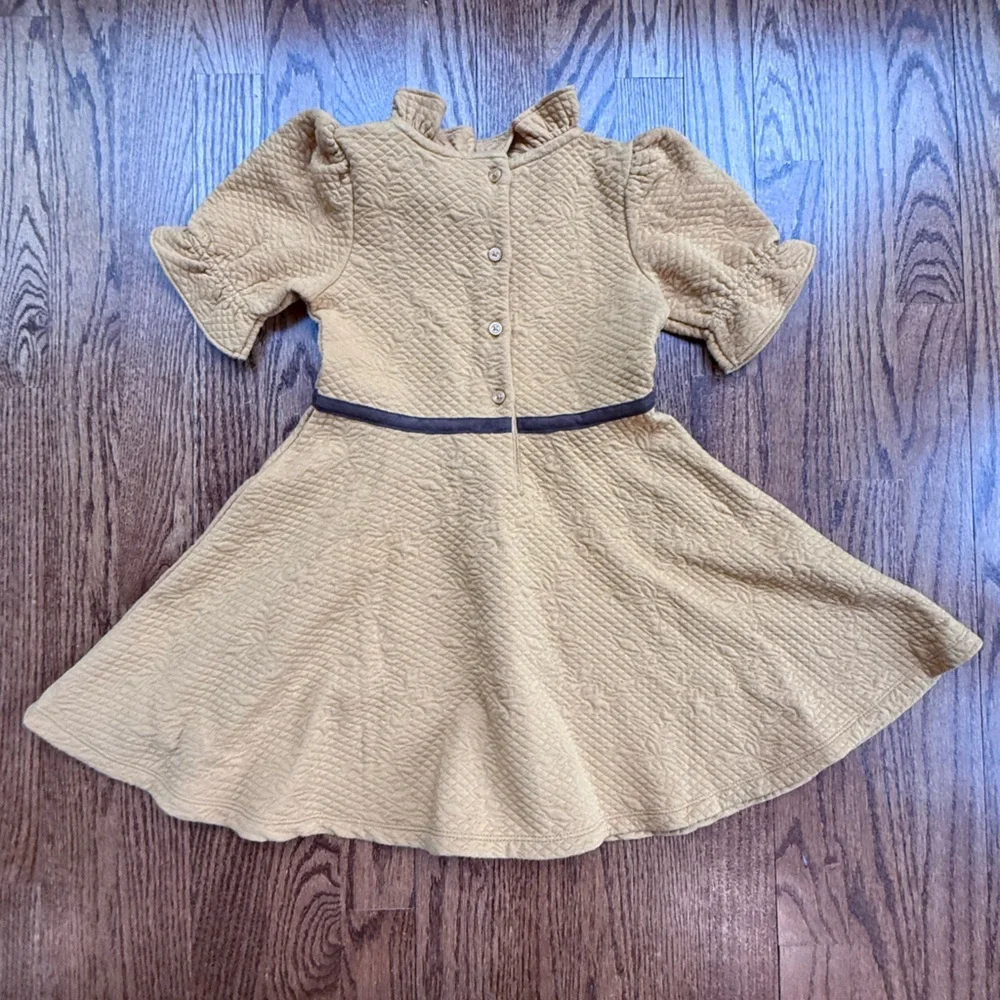 Janie and Jack Quilted Jacquard Puff Sleeve Dress 4 - Picture 3 of 9